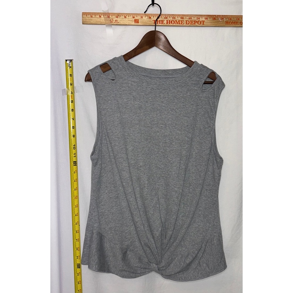 SHEIN CURVE Gray Sleeveless‎ Twist Front Cutout Shoulder Tank Top Plus Size 4XL